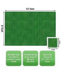Sorbus 24 Piece 24 x 24 in. Interlocking Floor Mat Grass