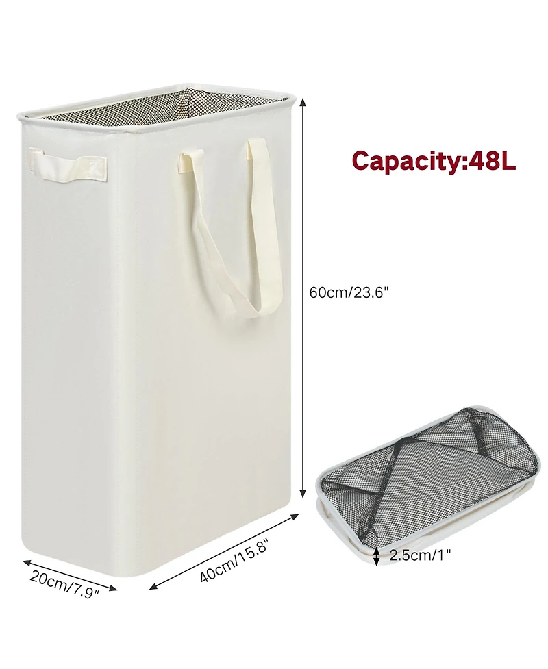 Gnuadz Slim Laundry Hamper Collapsible Dirty Clothes Bin With Handles