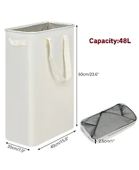 Gnuadz Slim Laundry Hamper Collapsible Dirty Clothes Bin With Handles