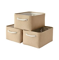 Gnuadz 3pack Storage Bins Canvas Basket Organizer with Handles Gift