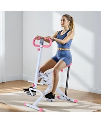 Mecale Deep Squat Rowing Machine, Foldable Glute Trainer with 3 Resistance Bands, Home Squat Machine for Glutes and Legs