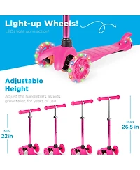 Best Choice Products Kids Mini Kick Scooter Toy w/ Light-Up Wheels and Height Adjustable T-Bar