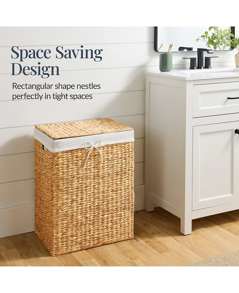Best Choice Products Laundry Hamper w/ Lid, Handwoven Laundry Basket, w/ Removable Liner and Built-in Handles