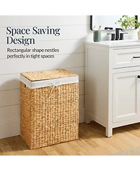 Best Choice Products Laundry Hamper w/ Lid, Handwoven Laundry Basket, w/ Removable Liner and Built-in Handles