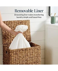 Best Choice Products Laundry Hamper w/ Lid, Handwoven Basket, Removable Liner and Built-in Handles