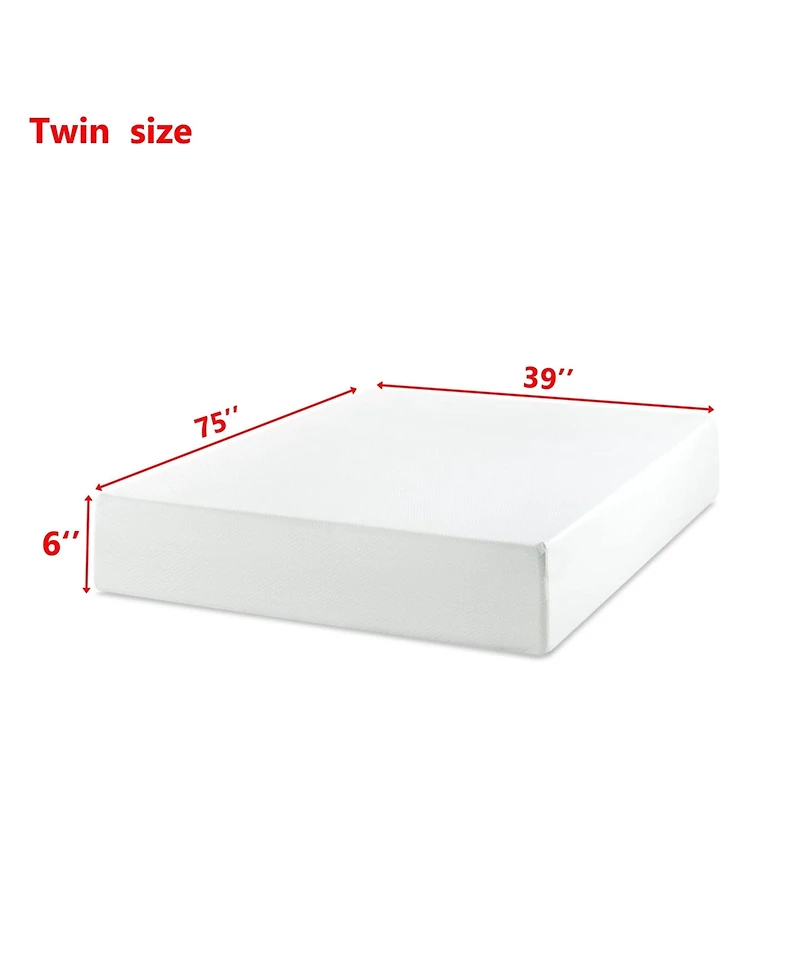 Lucky One 6 Tea Memory Foam Mattress in Box, Fiberglass Free, (Bed not included)
