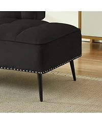 Streamdale Furniture Modern 54" Velvet Loveseat with Rotating Side Table