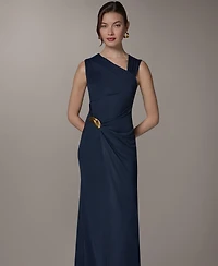 Donna Karan New York Women's Maxi Sleeveless Hardware Detail Dress