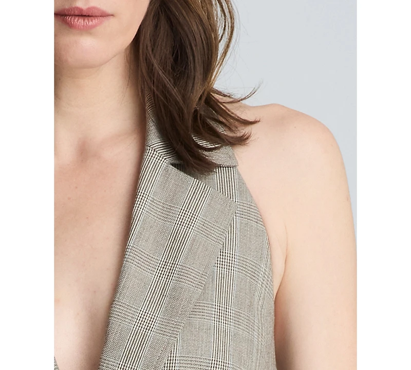 Kenneth Cole Women's Sleeveless Belted Notch Collar Vest