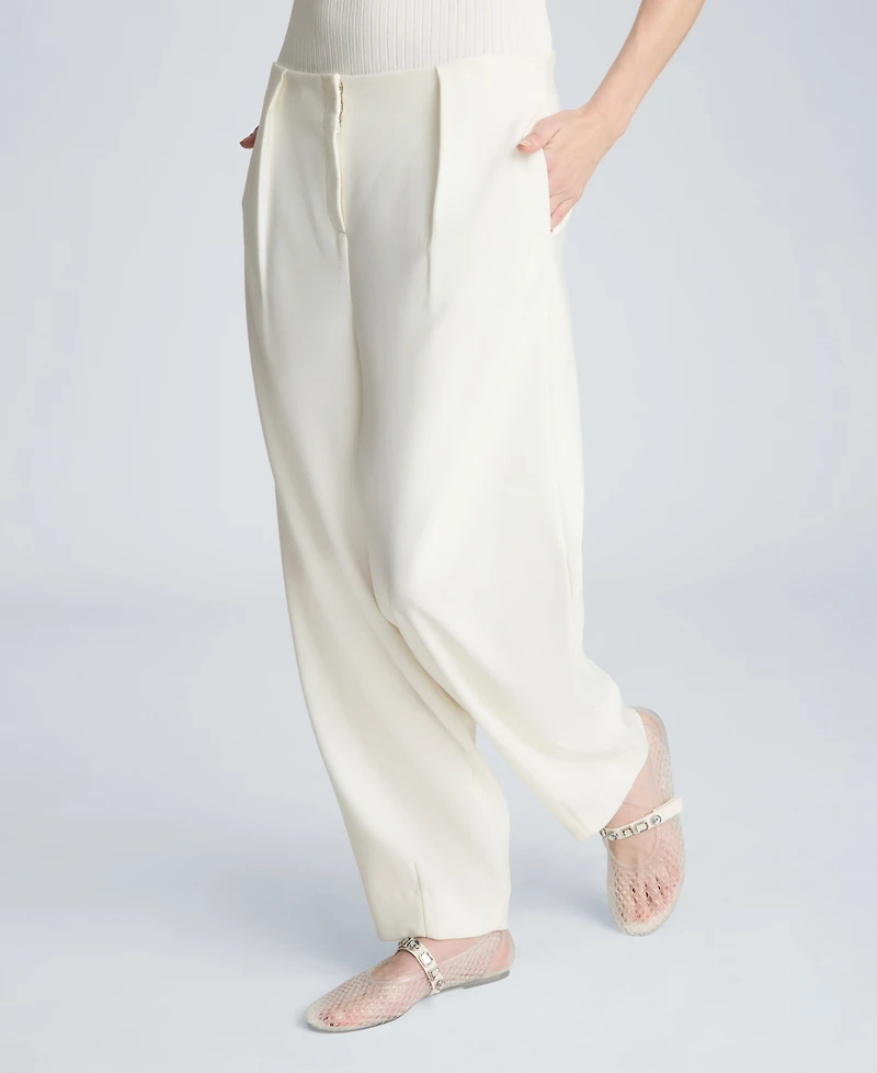 Kenneth Cole Women's Fly-Front Hollywood Waist Pleated Pants