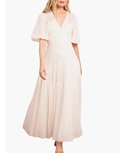 Needle & Thread Women's Scallop Sequin V-neck Ankle Gown