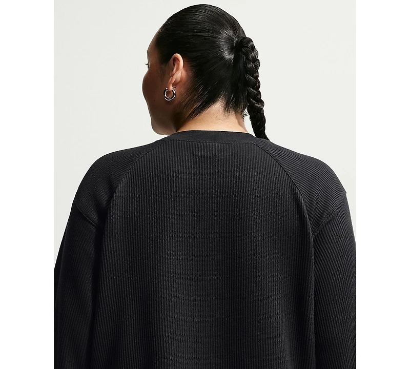 Nike Sportswear Chill Waffle Plus Oversized Henley Long-Sleeve Top