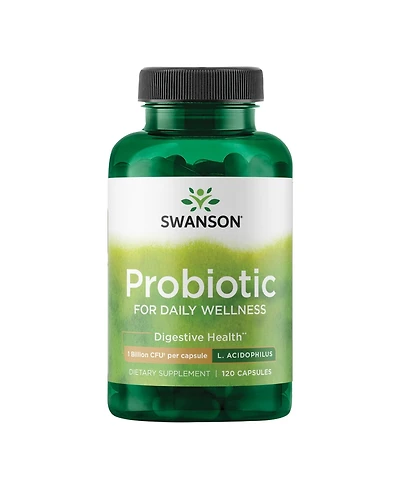 Swanson Probiotic, Digestive Health Supplement with 1 Billion Cfu per Capsule, Natural Formula, Bowel Regularity and Daily Wellness, 120 Capsules