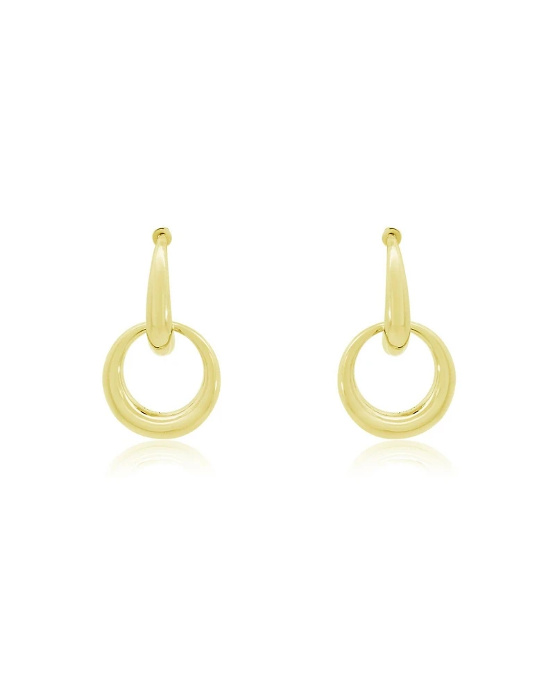 The Lovery Double Round Link Drop Earrings 14K Gold-Plated Sterling Silver