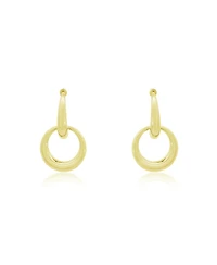 The Lovery Double Round Link Drop Earrings 14K Gold-Plated Sterling Silver