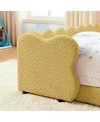 Streamdale Furniture Dino Toddler Bed w/Guardrail, Solid Wood, Boucle