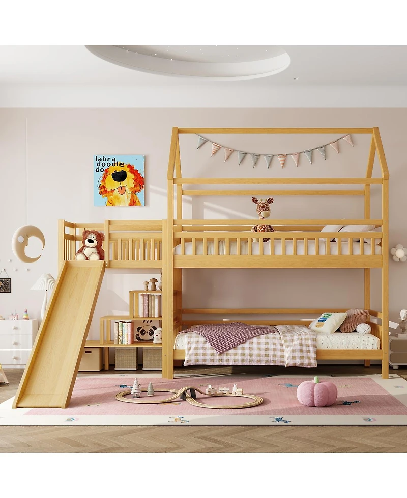 Streamdale Furniture Bunk Bed with Slide and Storage Stairs