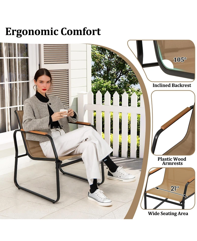 Sugift 3 Pieces Patio Furniture Set Outdoor Bistro Conversation Set