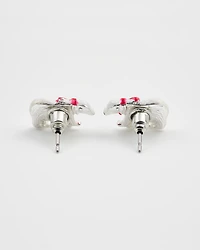 Fable England Cosy Polar Bear Silver Stud Earrings