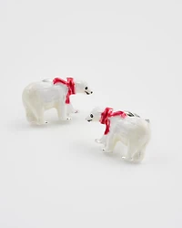 Fable England Cosy Polar Bear Silver Stud Earrings