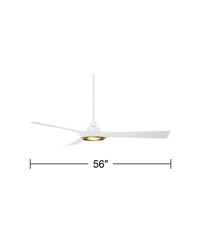Casa Vieja 56" Ethos Modern Indoor Outdoor Ceiling Fan 3 Blade Led Light Remote Control