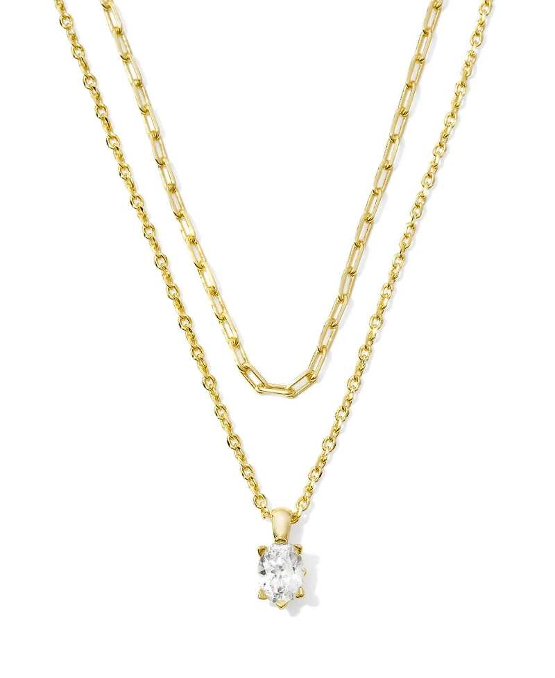 Kendra Scott Cailin Cubic Zirconia Layered Multi Strand Necklace