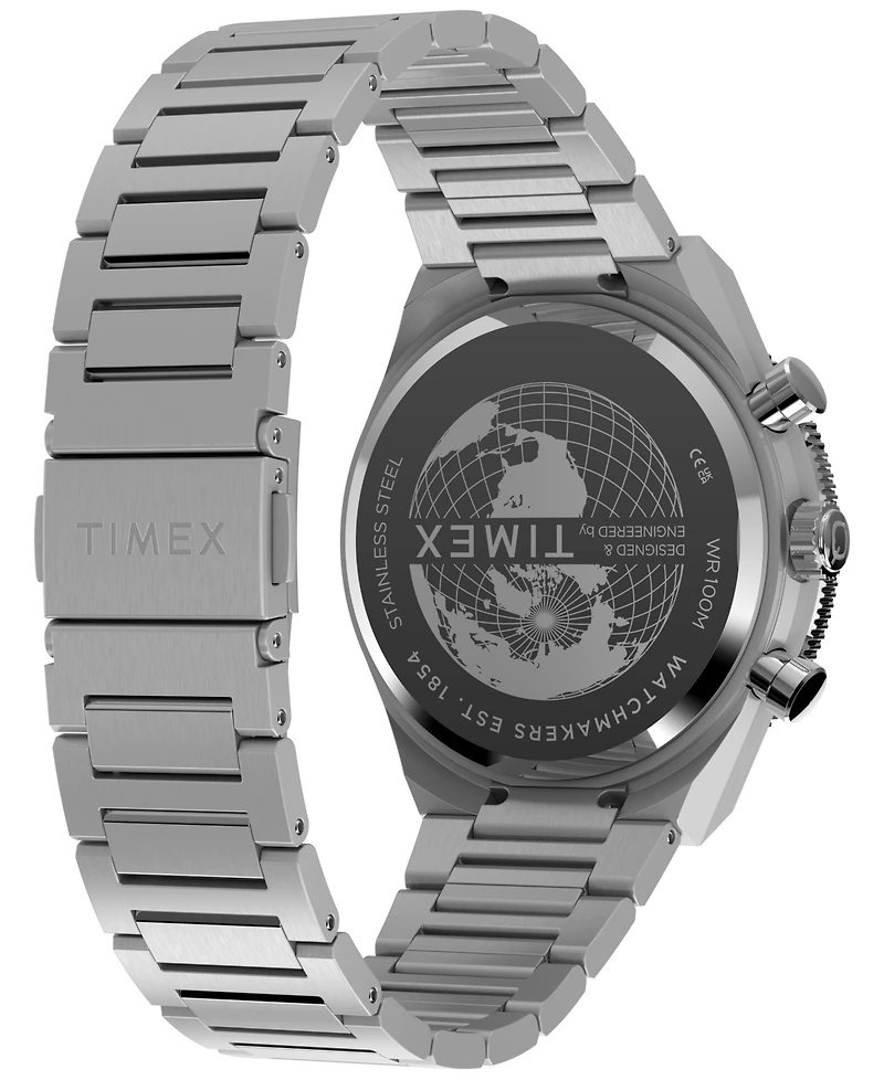 Timex Men's Quartz Chronograph Silver-Tone Stainless Steel Watch 40mm