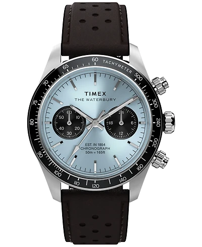 Timex Men's Quartz Chronograph Brown Leather Watch 39mm