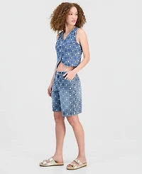 And Now This Women's Patchwork Embroidered Jorts, Macy's Exclusive
