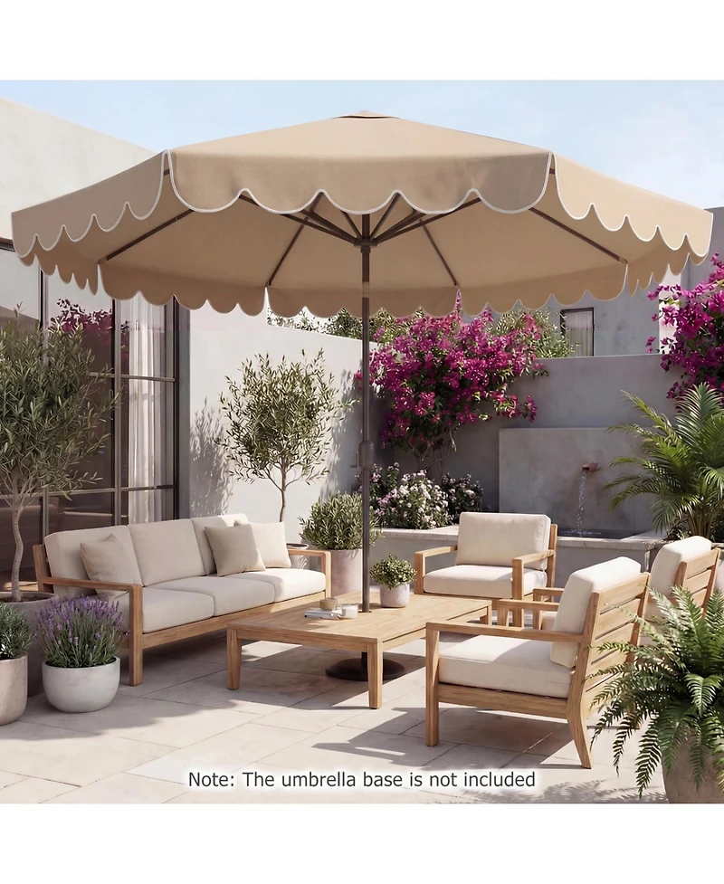 Slickblue Outdoor Patio Umbrella with Crank and Push Button Tilt Mechanism