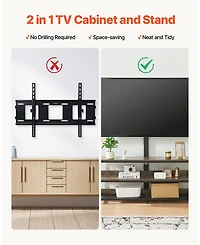 Gouun 48-Inch Swivel Mount Tv Stand with Power Outlets for 32-75 Inch TVs