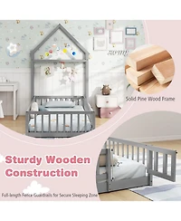 Gouun House Floor Bed with House-shaped Headboard
