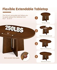 Streamdale Furniture Solid Wood Extendable Dining Set for 4