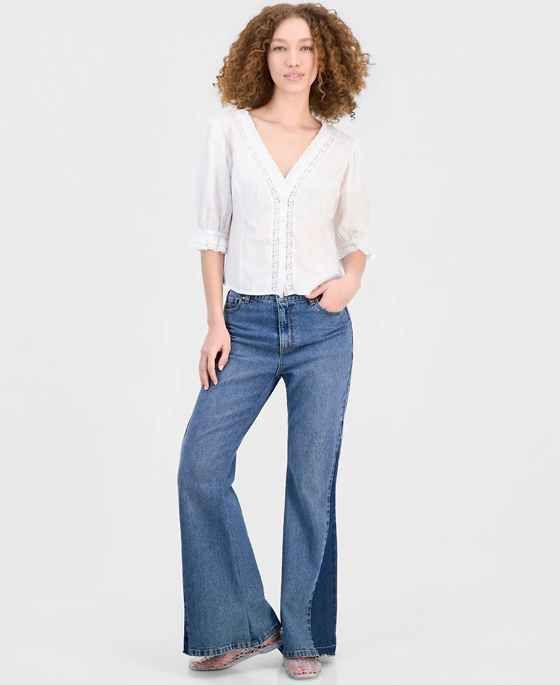 And Now This Women's Ruffled-Neck Short-Sleeve Blouse, Macy's Exclusive