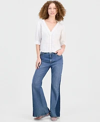 And Now This Women's Ruffled-Neck Short-Sleeve Blouse, Macy's Exclusive