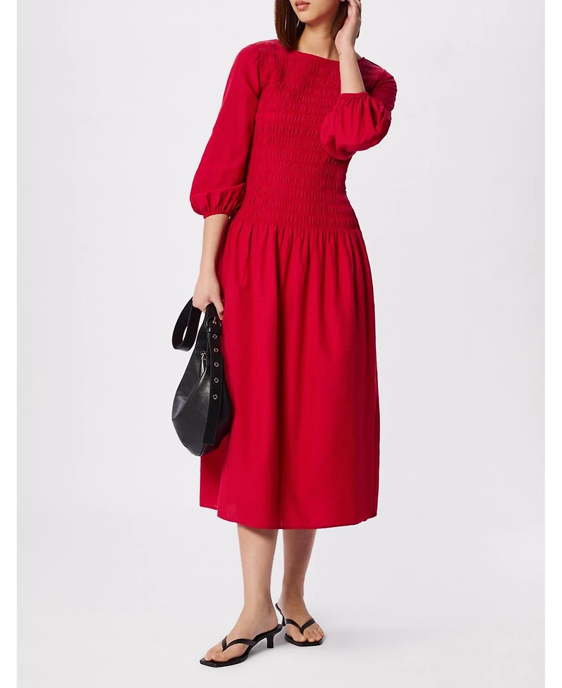 Whistles Women's Smocked Bodice Midi Dress