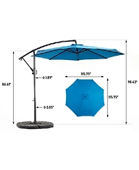 Clihome 10ft Offset Hanging Market Patio Umbrella