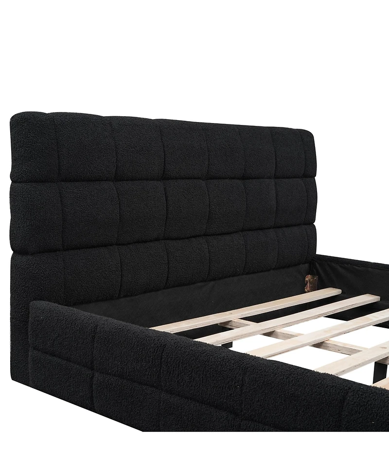 Lucky One Queen Size Upholstered Platform Bed
