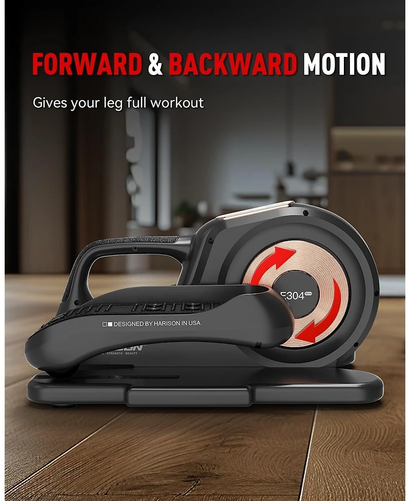 Harison Under Desk Elliptical with Lcd Display, 12-Level Speed Leg Exerciser (Hrm-E304)