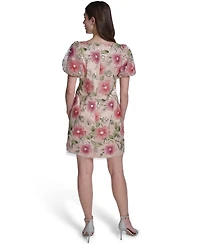 Eliza J Petite Printed Boat Neck Mini Dress