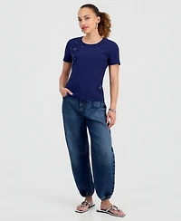 I.n.c. International Concepts Petite Crochet Embellished Top, Macy's Exclusive