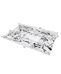 Busdays 43 x 22 Inch Bathroom Vanity Top with Undermount Ceramic Sink Backsplash Artificial Marble 3 Faucet Holes Carrara Vanity Top Only