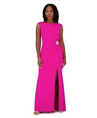 Jessica Howard Women's Cap-Sleeve Embellished Bow Ball Gown