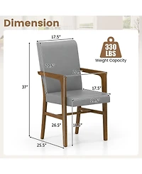 Gouun High-Back Upholstered Accent Chairs Set of 2 with Solid Wood Frame