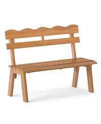 Sugift Outdoor Acacia Wood Garden Bench with Heavy Duty Capacity
