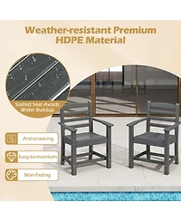 Gouun 7-Piece Hdpe Outdoor Dining Set with 67 in Rectangle Table and 6 Ergonomic Armchairs
