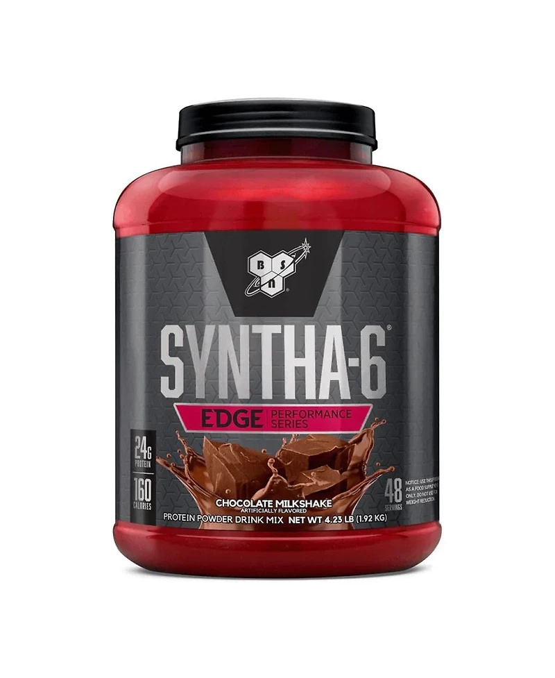 Bsn Syntha-6 Edge Protein Powder, Hydrolyzed Whey, Micellar Casein, Milk Protein Isolate, Low Sugar, 24g Protein, Chocolate Milkshake, 48 Servings