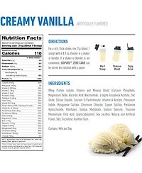 Isopure Zero Carb Pure Whey Isolate Protein Powder, Lactose Free, Gluten Free, Vitamins, Creamy Vanilla, 25g Protein Per Serving, 44 Servings