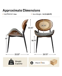 Hulala Home Pateley Mid-Century Modern Rattan Dinning Chair