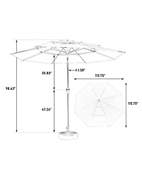 Clihome 10ft 3 Tier Auto-Tilt Umbrella, Outdoor Patio Aluminium Market No Base